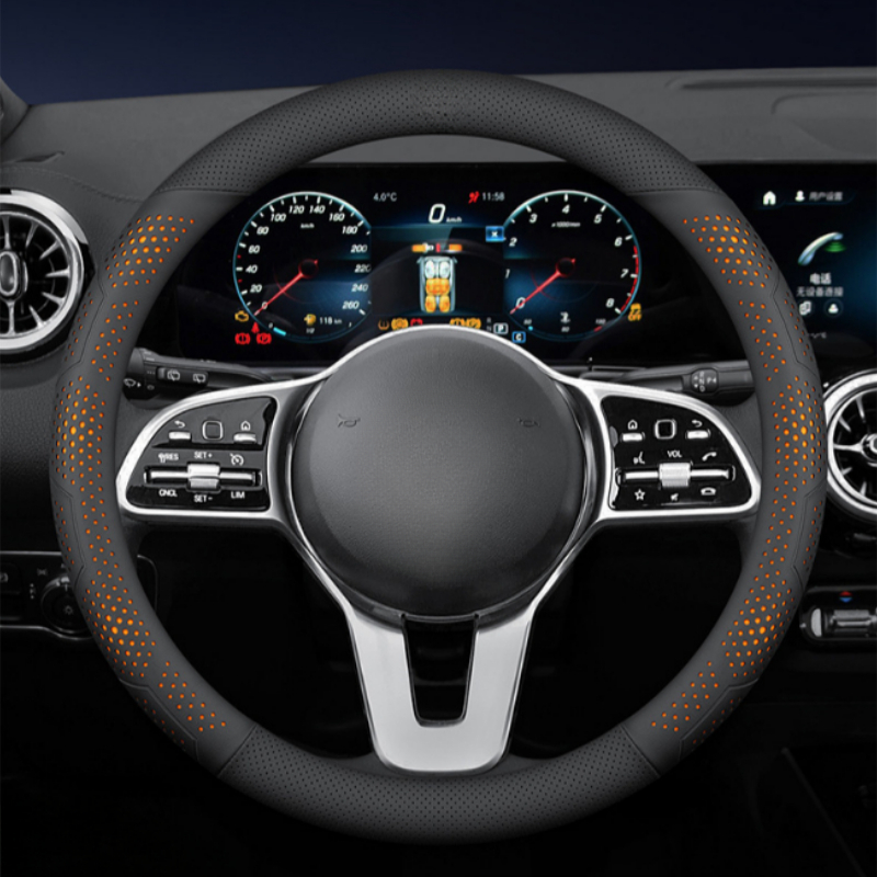 Car Steering Wheel Cover Anti Slip Breathable - غطاء عجلة قيادة السيارة من جلد