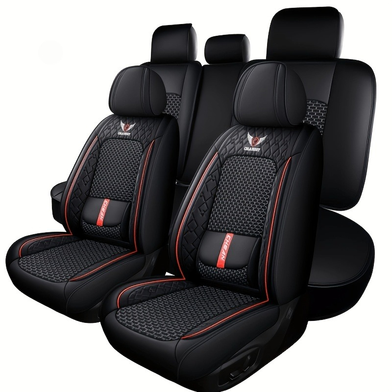 Leather Car Seat Covers Full Set Universal - أغطية مقاعد سيارات فاخرة من الجلد