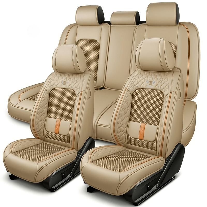 Leather Car Seat Covers Full Set Universal - أغطية مقاعد سيارة فاخرة من جلد