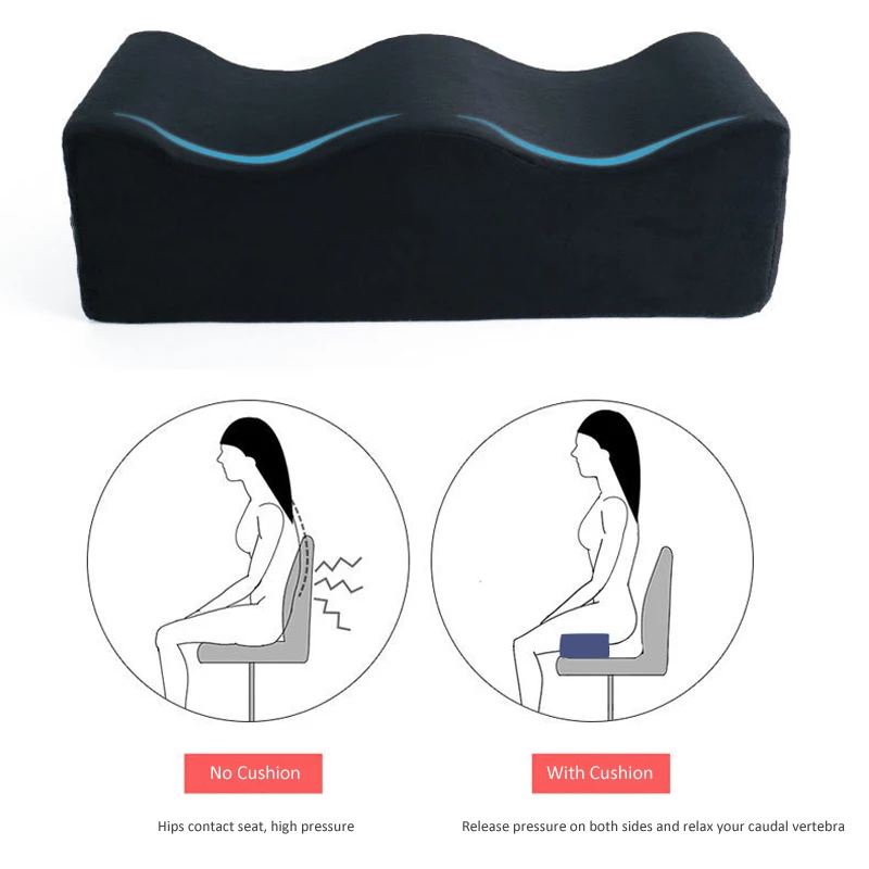 Memory Foam Car Neck Pillow Lumbar Support - وسادة أرداف من الفوم عالي الارتداد،