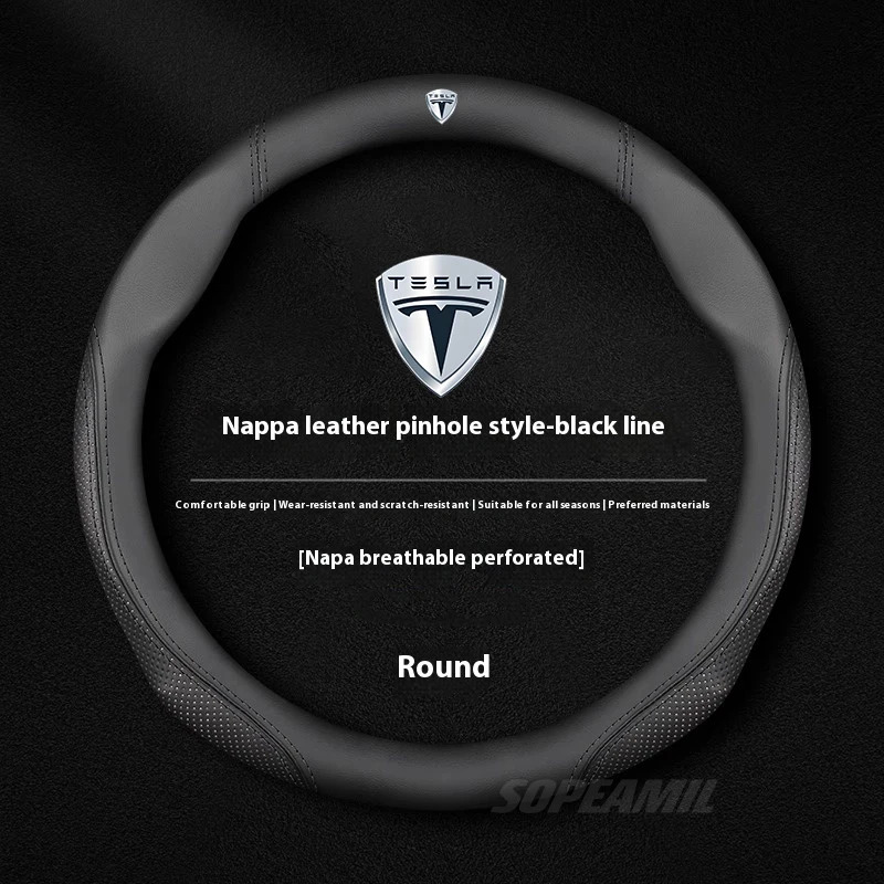 Car Steering Wheel Cover Anti Slip Breathable - تسلا نموذج 3 نموذج Y نموذج