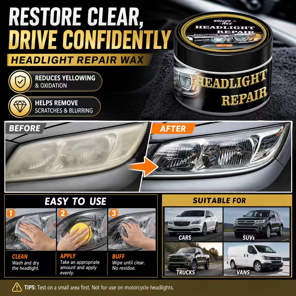 Car Scratch Repair Polishing Wax Paste - معجون تلميع وإصلاح مصابيح السيارة الأمامية