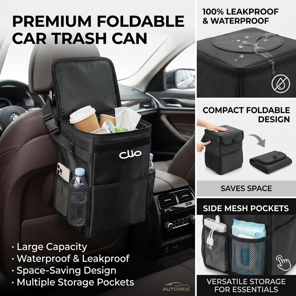 Waterproof Car Trash Can With Lid - حقيبة تخزين مقاومة للماء لصندوق القمامة