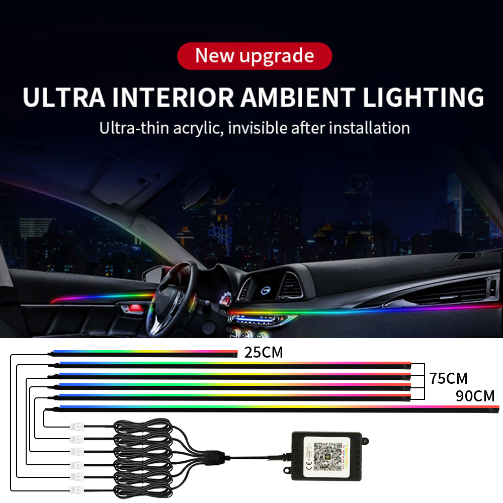 سيارة الداخلية سيمفونية LED ال - مراجعة Led Ambient Interior Car Lights App Control وسعره