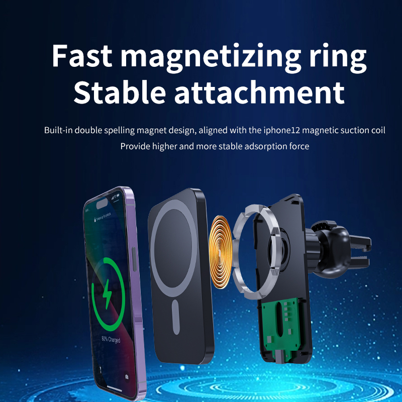 شاحن سيارة لاسلكي مغناطيسي لهو - مراجعة Magnetic Phone Holder For Car Vent وسعره