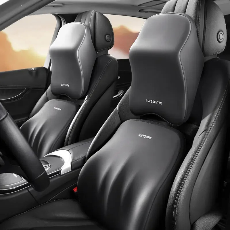 جديد سيارة قطني دعم الظهر مسند - مراجعة Memory Foam Car Neck Pillow Lumbar Support وسعره