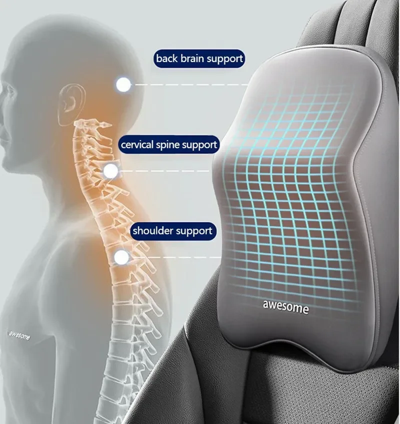 جديد سيارة قطني دعم الظهر مسند - مراجعة Memory Foam Car Neck Pillow Lumbar Support وسعره