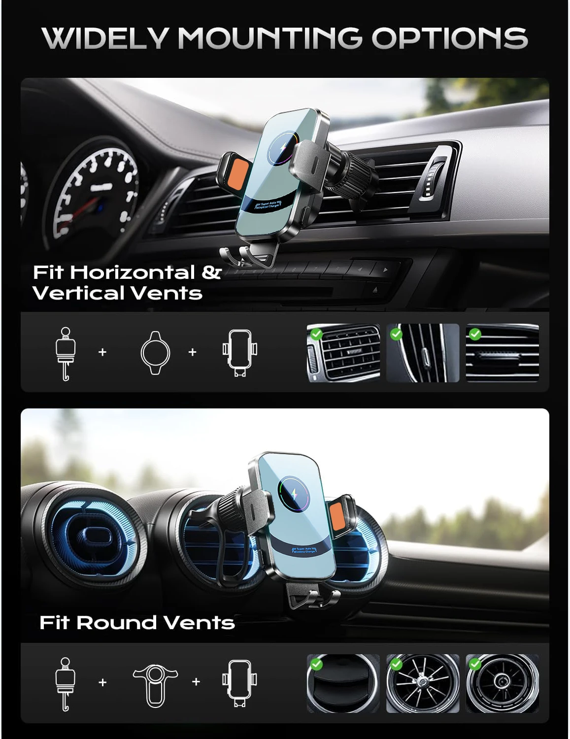 UYUXIO شاحن سيارة لاسلكي سوبر  - مراجعة Wireless Car Charger Mount Fast Charging وسعره