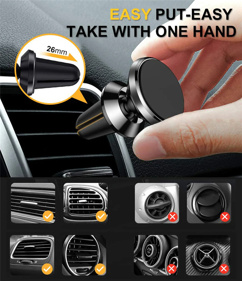حامل هاتف مغناطيسي عالمي للسيا - مراجعة Magnetic Phone Holder For Car Vent وسعره