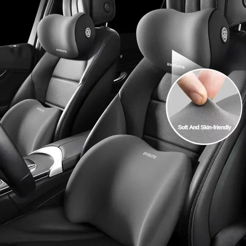 مسند رأس السيارة كرسي داعم للف - مراجعة Memory Foam Car Neck Pillow Lumbar Support وسعره