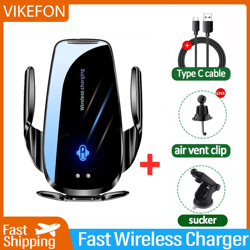 شاحن لاسلكي لفتحة تهوية السيار - مراجعة Wireless Car Charger Mount Fast Charging وسعره
