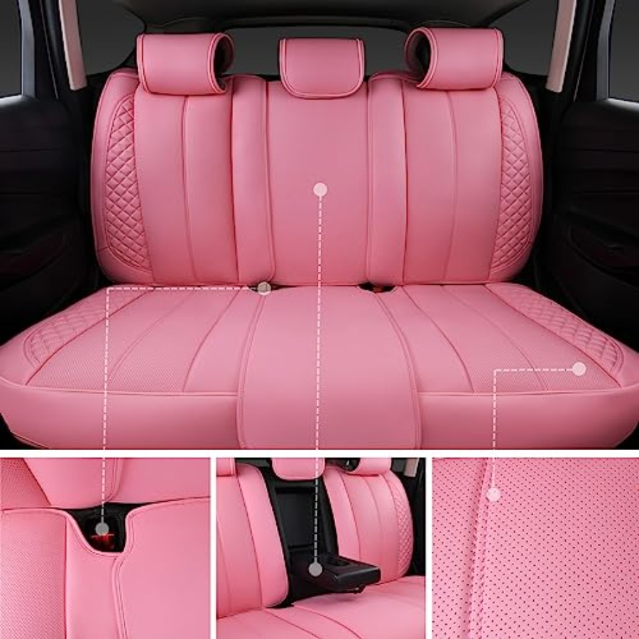 أغطية مقاعد سيارة من جلد PU ال - مراجعة Leather Car Seat Covers Full Set Universal وسعره