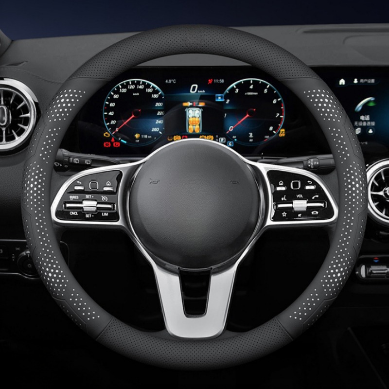 غطاء عجلة قيادة السيارة من جلد - مراجعة Car Steering Wheel Cover Anti Slip Breathable وسعره