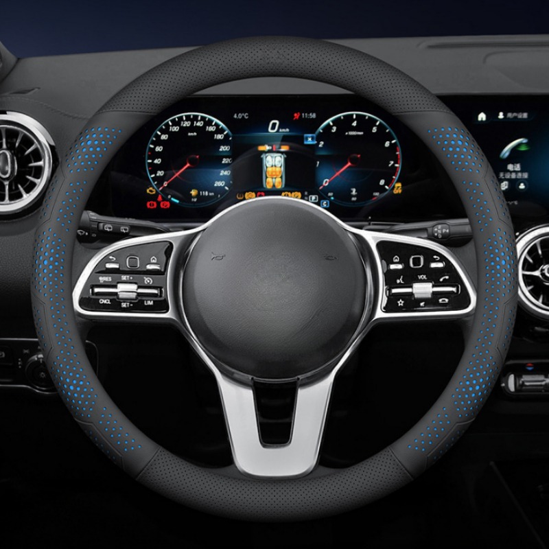غطاء عجلة قيادة السيارة من جلد - مراجعة Car Steering Wheel Cover Anti Slip Breathable وسعره