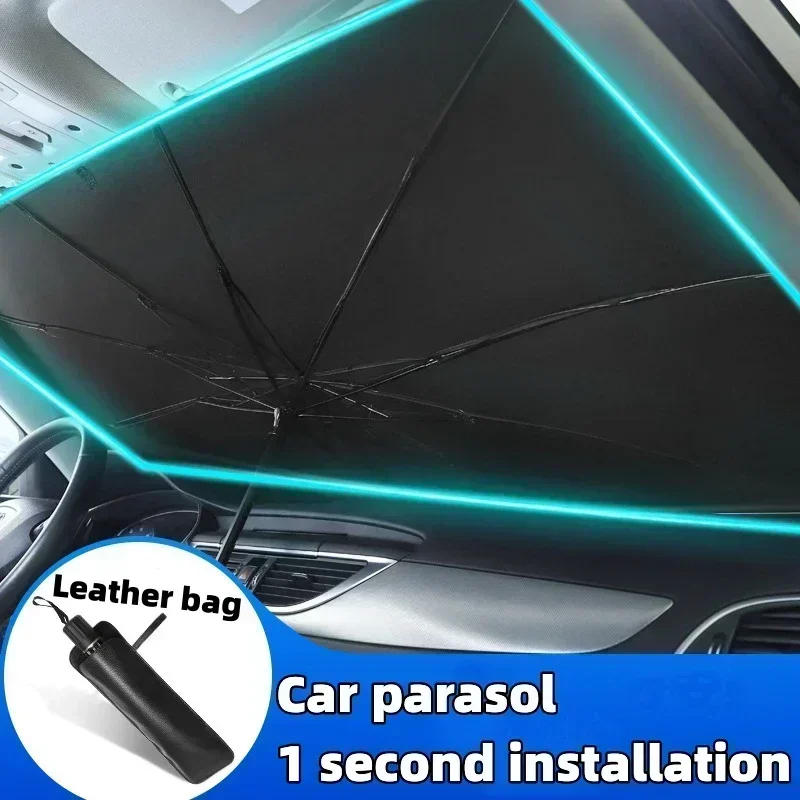 واقي شمس للزجاج الأمامي للسيار - مراجعة Car Sunshade Windshield Umbrella Foldable وسعره