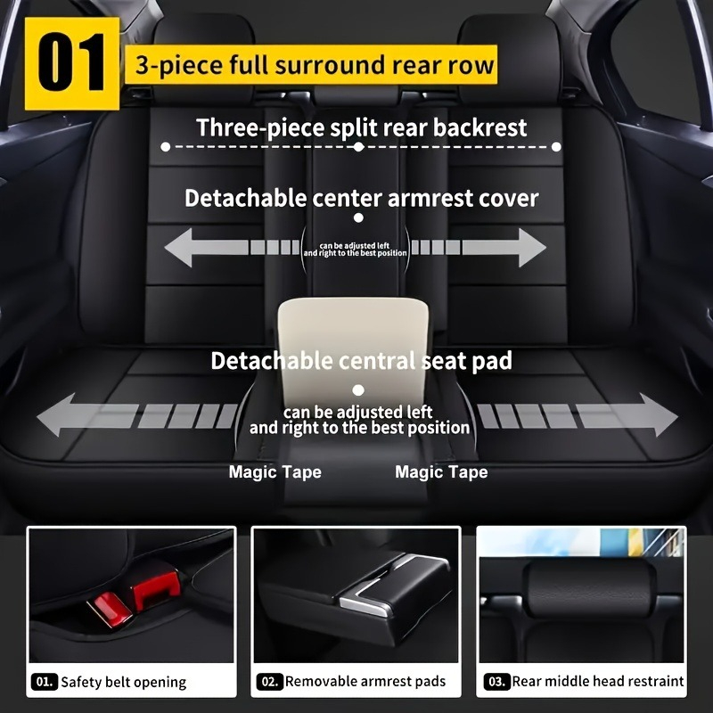أغطية مقاعد سيارات فاخرة من ال - مراجعة Leather Car Seat Covers Full Set Universal وسعره
