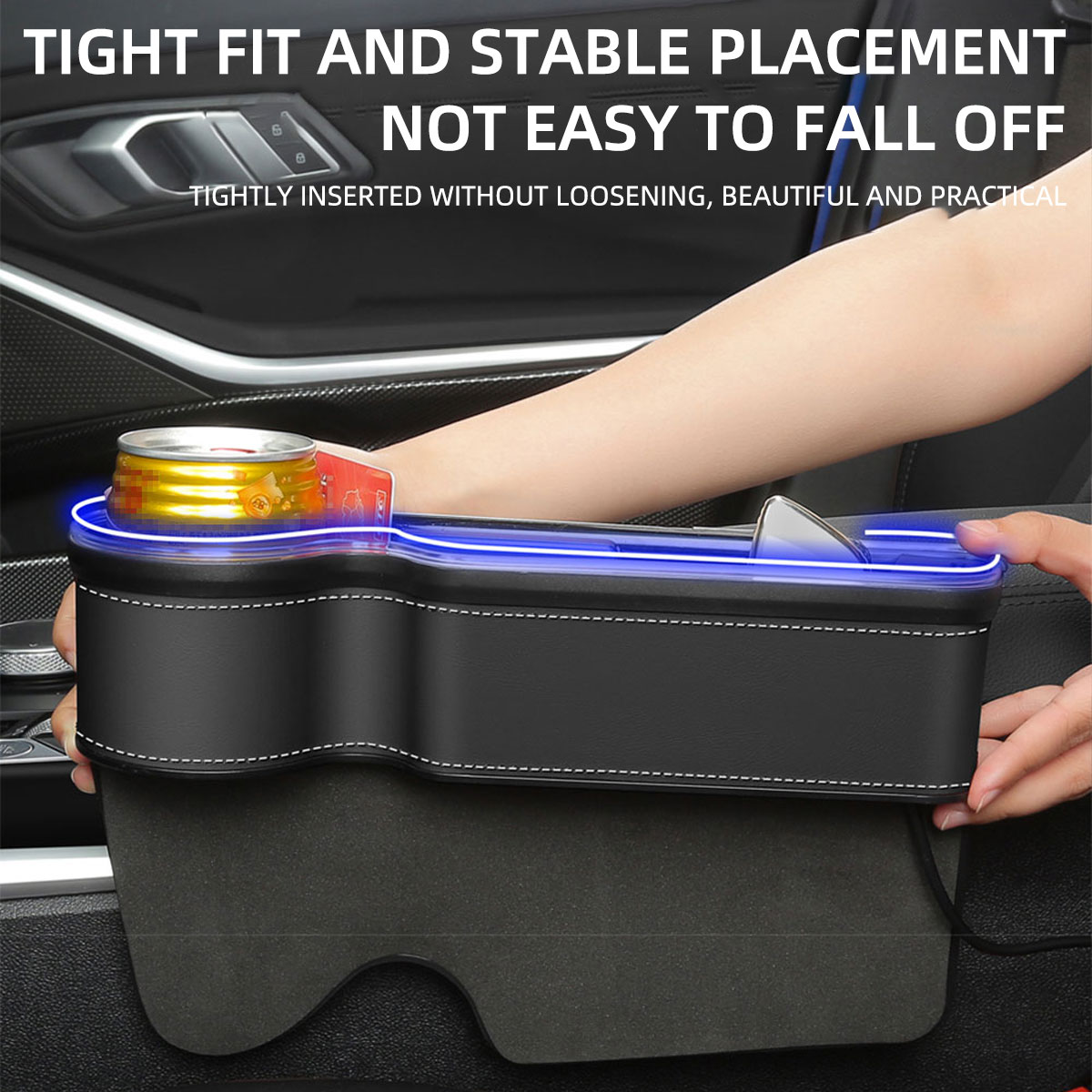 منظم تخزين لفجوة مقعد السيارة  - مراجعة Seat Gap Filler Organizer With Usb Charger وسعره