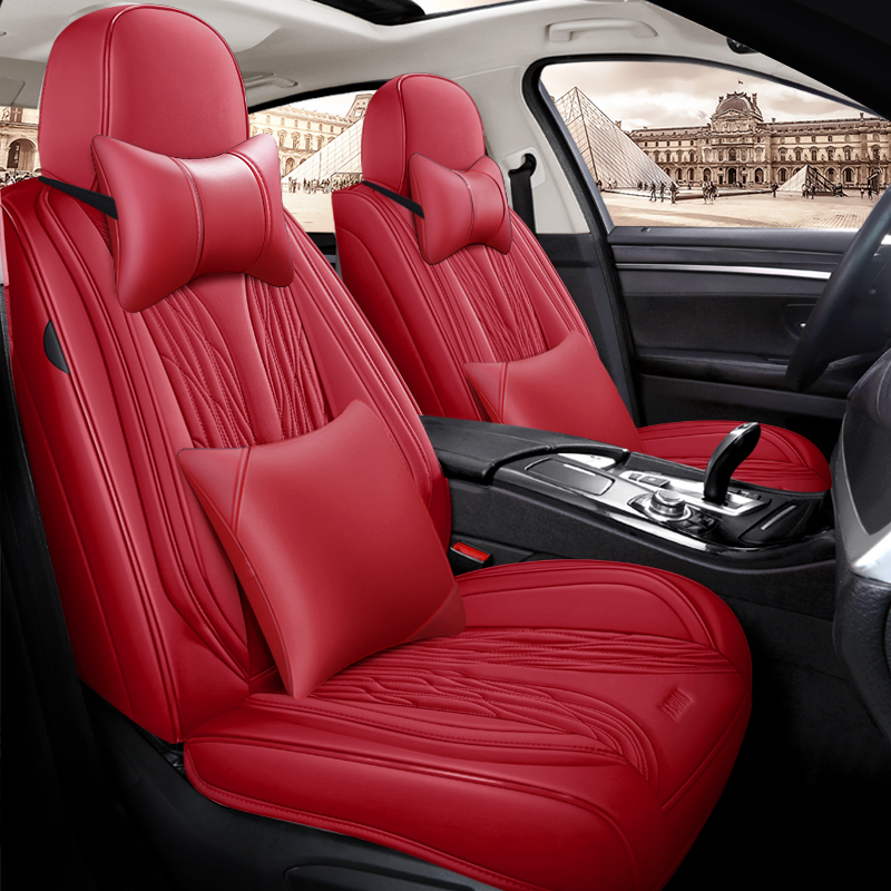 تصميم جديد من أغطية مقاعد السي - مراجعة Leather Car Seat Covers Full Set Universal وسعره