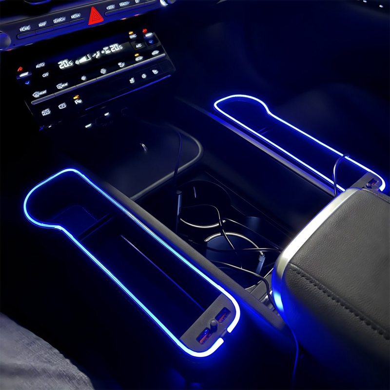 LED مقعد السيارة شق صندوق تخزي - مراجعة Seat Gap Filler Organizer With Usb Charger وسعره