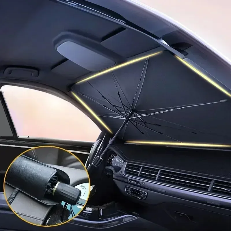 مظلة شمسية قابلة للطي للزجاج ا - مراجعة Car Sunshade Windshield Umbrella Foldable وسعره