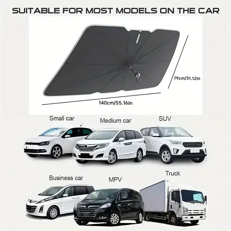 مظلة شمسية قابلة للطي للزجاج ا - مراجعة Car Sunshade Windshield Umbrella Foldable وسعره