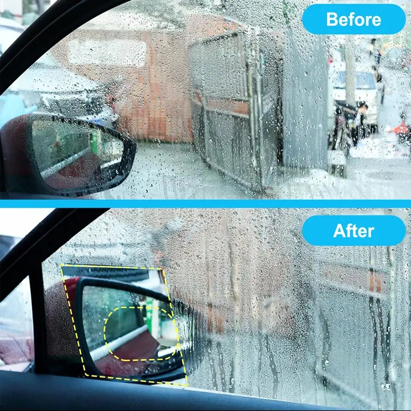 4 قطع من ملصقات حماية مرآة الر - مراجعة Anti Glare Car Rearview Mirror Film وسعره