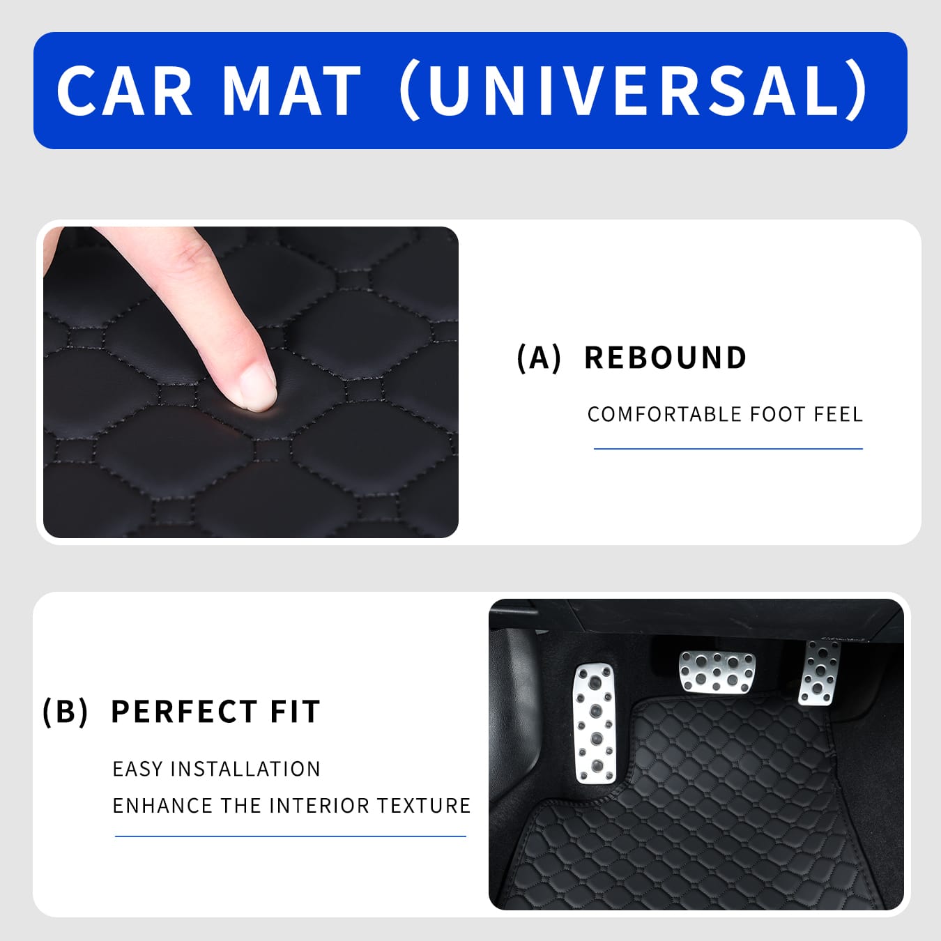 دواسات أرضية للسيارة مجموعة كا - مراجعة Car Floor Mats Universal Waterproof Leather وسعره
